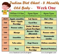 Indian Diet Chart For 8 Months Old Baby Budding Star