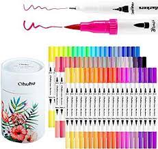 Amazon Com Ohuhu Art Markers Dual Tips Coloring Brush Fineliner Color Pens 60 Colors Of Water Based Ma Coloring Markers School Art Supplies Art Supplies Gift