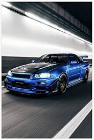 It's not hard to see why nissan gtrs are so popular: Amazon Com Zenladen Skyline R34 Gtr Poster Sports Car Wall Art Poster Home Decor Print Poster Posters For Room Aesthetic Modern Car Prints Poster Canvas Poster Bedroom Decor Print Poster Posters For Room