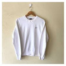 Black And White Nike Sweatshirt Rare Vintage 90 S Nike Swoosh Sweatshirt Big Logo Small Logo Liked On Polyvore Featuring Tops Whi White Nike Sweatshirt Women Clothes Sale Nike Pullover