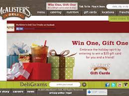 You may also be required to provide additional information. Mcalister S Deli Win One Gift One Sweepstakes