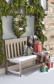 Slat Back Outdoor Bench Decor Bench Decor Outdoor Christmas