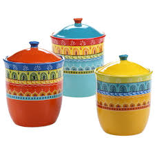 Country canister sets for kitchen ideas on foter. Certified International 3 Piece Valencia Earthenware Canister Set 14175 The Home Depot