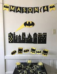 Batman Decoration Set Banner Sticks And Batman City Batman Decor Batman Party Decorations Batman Themed Birthday Party