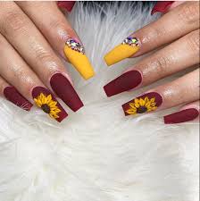 Everyone Jealous Coffin Shaped Black Sunflower Acrylic Nails Pin On Thewondercottage Com
