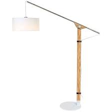Brightech Eithan Led Floor Lamp Modern Contemporary Elevated Crane Arc Floor Lamp Linen Hanging Lamp Shade Tall Industrial Uplight Lamp For Living Room With Images