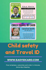Plastic id cards are a great tool for a business to drum up potential customer interest in their products or services. How To Make Child Safety Travel Id Cards Child Safety Id Card Photo Id Card