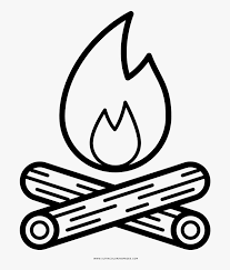 The zone of burning gases and fine suspended matter associated with rapid combustion; Campfire Coloring Page Ultra Coloring Pages Black And White Camp Fire Clipart Hd Png Download Kindpng