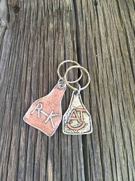 Custom Made Ear Tag Keychains Ranch Brand Cattle Brand Initials Made Out Of Sterling Silver Or Copper Cattle Brands Keychain Custom Jewelry