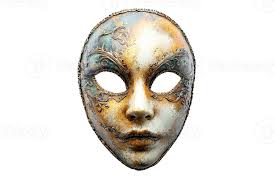 Intricately designed artistic mask with vintage appearance, showcasing  detailed patterns and antique color tones against a transparent background.  51960551 PNG