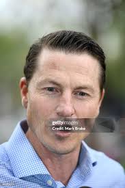 Former Adelaide Crows player Mark Bickley speaks to the media during...  News Photo