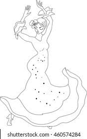 Discover all our printable coloring pages for adults, to print or download for free ! Coloring Page Flamenco Dancer Stock Vector Royalty Free 460574284