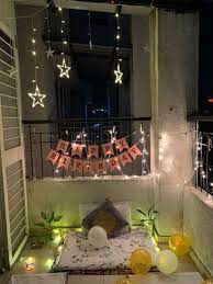 Birthday Decoration In Balcony Birthday Decorations At Home Birthday Decor For Him Birthday Room Decorations