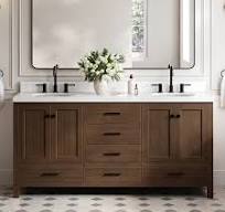 ARIEL Cambridge 72-in Brown Oak Undermount Double Sink Bathroom Vanity with Carrara White Quartz Quartz Top