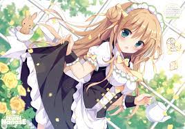 Free delivery on orders over £29. Animal Blush Brown Hair Cropped Flowers Green Eyes Headband Izuminanase Long Hair Maid Original Rabbit Rose Scan Konachan Com Konachan Com Anime Wallpapers
