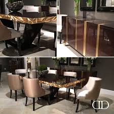 Luxe Look Dorya S M1085 Jager Dining Table I1069 Velo Side Chair And B1057 Sideboard Debuted At Th Luxury Dining Room Dinning Room Decor Luxury Dining Tables