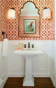 Need help choosing the right wallpaper for your home? Powder Room Wallpaper Bathroom Vanity Lighting Transitional Black And Gold Wallpaper Powder Room 660x990 Wallpaper Teahub Io