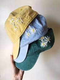 Accessories Hand Embroidered Flowers Womens Baseball Cap Hand Embroidered