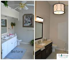 Master Bath Before And After Wallpaper Removal Soffit Removal New Lighting Painted Cabi Bathroom Transformation Home Depot Bathroom Modern Bathroom Design
