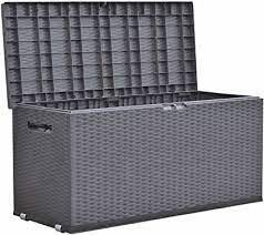 Kettler gartenmbel auflagen fr niederlehner sessel. Dynamic24 Auflagenbox Rattan Optik Gartenbox Gartentruhe Auflagen Kissen Garten Box Truhe Amazon De Garten