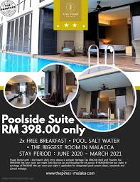 Selected rooms feature a podium deck that opens up to the pool. Poolside Suite The Pines Hotel Pakej Bercuti Mak Jah Facebook