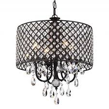 Details mounts flush with the ceiling with little or no space between the fixture and the ceiling itself. Edvivi Marya 4 Lights Antique Black Round Beaded Drum Shade Crystal Chandelier Ceiling Fixture Glam Lighting Walmart Com Walmart Com