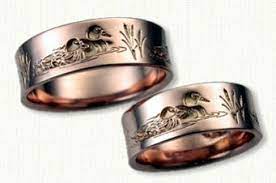 Mallard Duck Cattail Band Reverse Etch Band Available In All Metals And Sizes Wedding Rings Mens Wedding Rings Unique Gold Rings Design