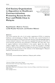 Also tweets about malaysian aids foundation. Pdf Civil Society Organizations In Opposition To Healthcare Commercialization Protecting Access For The Poor And Middle Class In Malaysia Rajah Rasiah Academia Edu