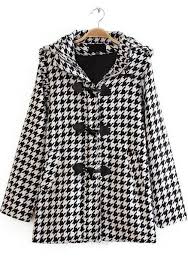 Black And White Houndstooth Coat Women S Black White Houndstooth Hooded Pockets Coat 33 00 With Images Trench Coats Women Trench Coats Women Long Clothes