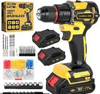Brushless Cordless Hammer Drill Set, 21V Impact Drill Driver and  Screwdriver Set with 2 Batteries, 25+3, 10mm Heave Duty DrillChuck, 2 Speed  Power ...
