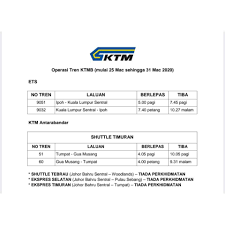 Compare prices for trains, buses, ferries and flights. Ktmb 03 2267 1200 On Twitter Hi For Your Information Due To Rmo Ets Only Provide Services From Kl Sentral Ipoh Kl Sentral
