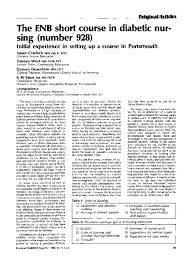 We are proud to sponsor this educational initiative, dedicated to providing free cme, ceus & cpeus required by many state boards for registered dietician, rd, dtr, nutritionist license or certification renewal. Pdf The Enb Short Course In Diabetic Nursing Number 928 Initial Experience In Setting Up A Course In Portsmouth Sue Cradock Academia Edu