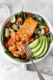 This Salmon Avocado Salad Is A Healthy Salad Recipe That S Big On Nutrients And Flavor In 2021 Good Healthy Recipes Health Dinner Recipes Healthy