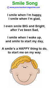 The Smile Song Is A Preschool Song To Teach Kids About Smiling And Feelings Http Www Preschoollearn Emotions Preschool Kindergarten Songs Feelings Preschool
