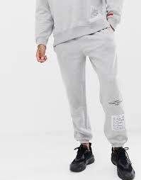 Not with our range of the most hyped styles around. Boohooman Joggers With Aw18 Label In Grey Asos
