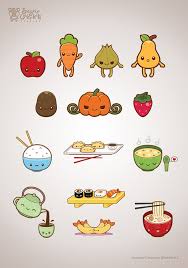 Cute Kawaii Food Illustration Set By Michele Liza Pelayre Via Behance Cute Food Drawings Cute Drawings Food Drawing