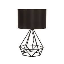 Diamond Shape Industrial Wired Table Lamp Black Tripod Geometric Light Modern Geometric Lamp Geometric Table Lamp Black Table Lamps