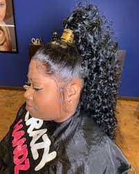 Empirespringfield Was Teaching The Frontal Ponytail The Crazy Way Mode Hair Ponytail Styles Black Girl Updo Hairstyles Curly Ponytail Weave