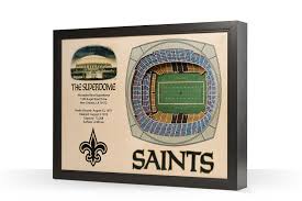 New Orleans Saints Mercedes Benz Superdome 3d Wood Stadium Replica 3d Wood Maps Bella Maps