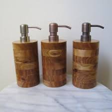 Round Wood Soap Dispenser With Stainless Steel Pump Handmade Finished Cedar Soap Dispenser Soap Wood