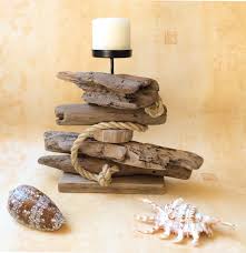Bougeoir En Bois Flotte Par L Atelier De Corinne Luminaires Par Atelier De Corinne Bougeoirs Bois Deco Bois Flotte Deco Bois