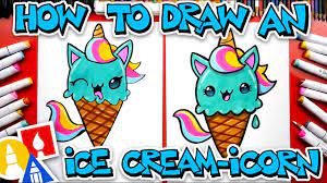 Connect the 2 lines at the ends to finish the cone. How To Draw A Unicorn Ice Cream Cone Ice Cream Icorn Youtube
