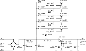 Here The Circuit Diagram Of 12v 20a Regulated Dc Power Supply Using 5 Pieces Of Power Transistor Mj2 Power Supply Circuit Power Supply Design Circuit Diagram