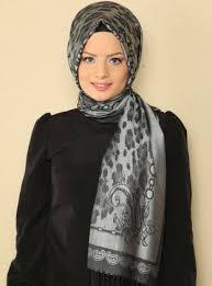 Leopar Desenli Pasmina Antrasit Ecardin Zinde Market Fashion Hijab Maxi Dress