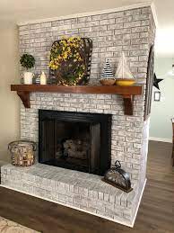 Painted Brick Fireplace Sw Pure White Over Dark Red Brick Boats Vases Target Toba Brick Fireplace Makeover Brick Fireplace Decor White Wash Brick Fireplace