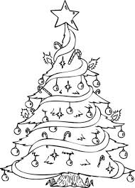 A Christmas Tree In The Garnish With Star Coloring Page Christmas Tree Coloring Page Tree Coloring Page Christmas Coloring Pages
