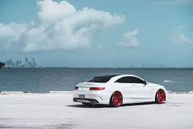 Beautiful White Mercedes S Class Coupe On Red Adv 1s From Miami Mercedes S Class Coupe Mercedes S Class S Class