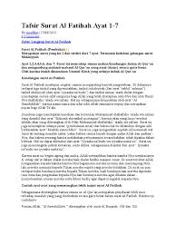 Dia lebih tertarik dengan hubungan antara yang terucap dengan yang ada di hati. Tafsir Surat Al Fatihah Ayat 1 7 Meeftha 6 Comments