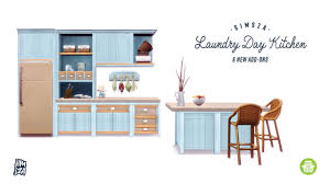 Softpine Cc Finds Simsza Laundry Day Kitchen From Simsza 6 New Sims 4 Kitchen Sims House Sims 4 Cc Furniture