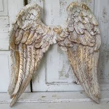 Angel Wings Wall Decor White Gold With Brown Distressing Shabby Cottage Chic Large Home Decoration A Angel Wings Wall Decor Angel Wings Decor Angel Wings Wall